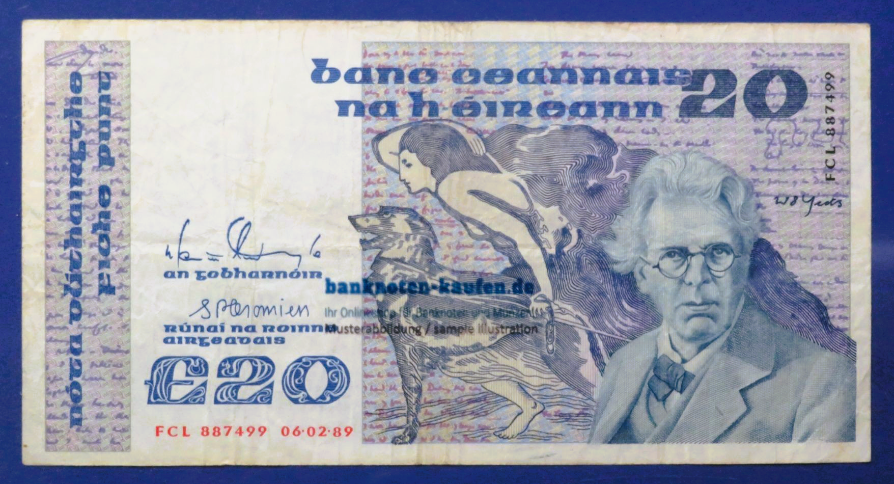 Ireland, 20 Pounds, 1989, circulated (USED / VF), P-73c