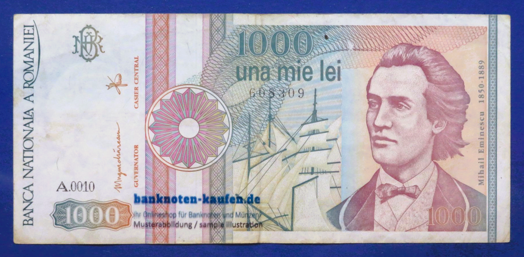 Romania - 1,000 Lei, 1991, circulated (USED / VF), P-101Aa