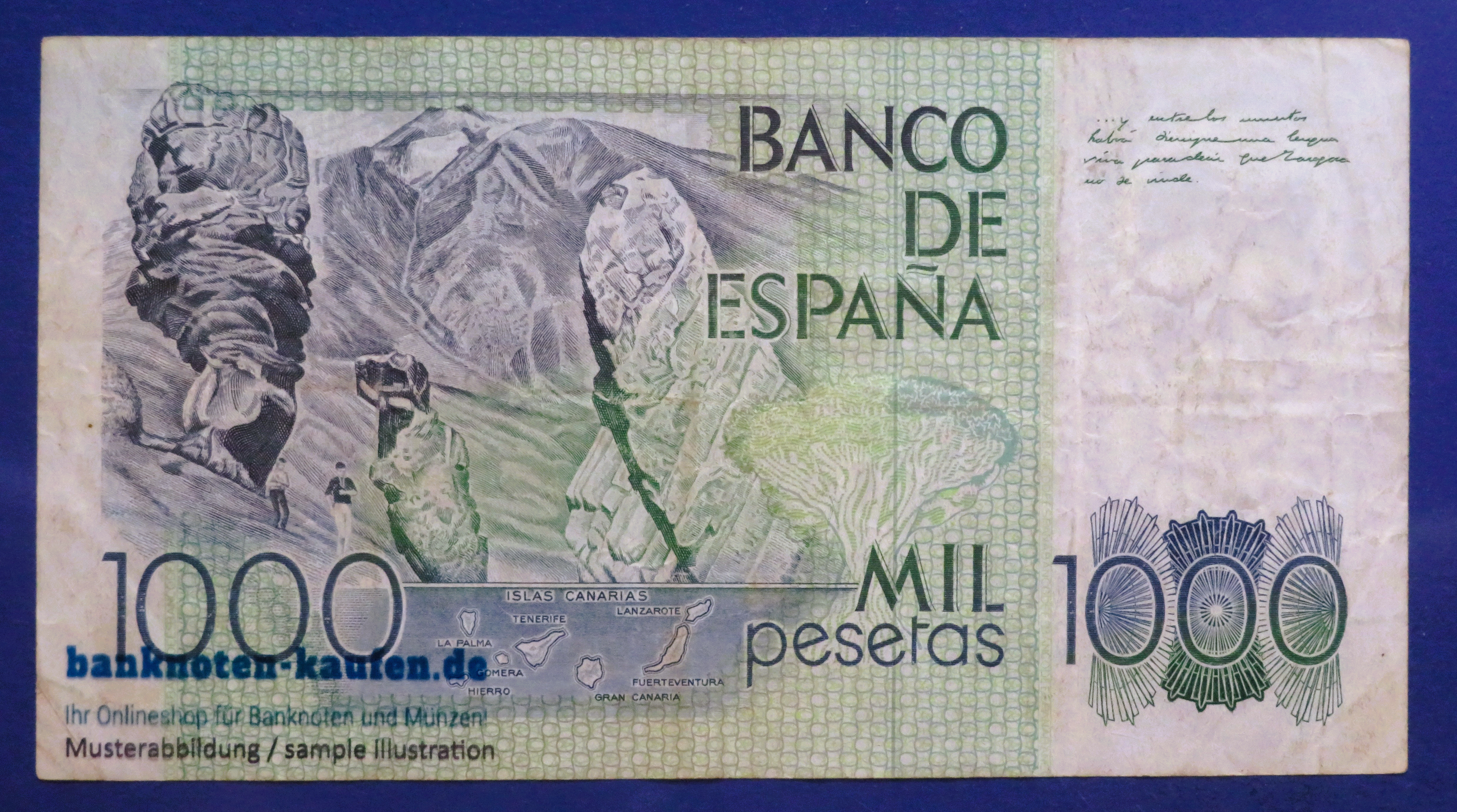 Spain - 1,000 Pesetas, 1979, circulated (USED / VF-), P-158