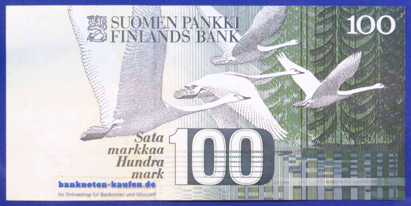 Finnland, 100 Markkaa, 1986 (1991), fast kassenfrisch (AU), P-119