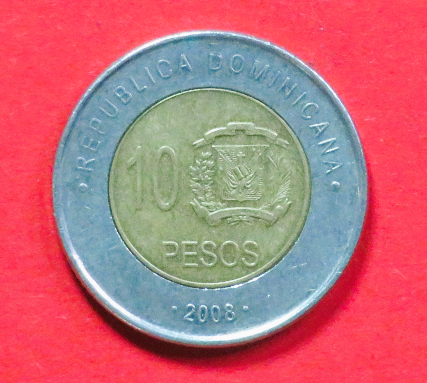 Dominikanische Republik: 10 Pesos, 2005+, gebraucht (used / ss-vz), # 150