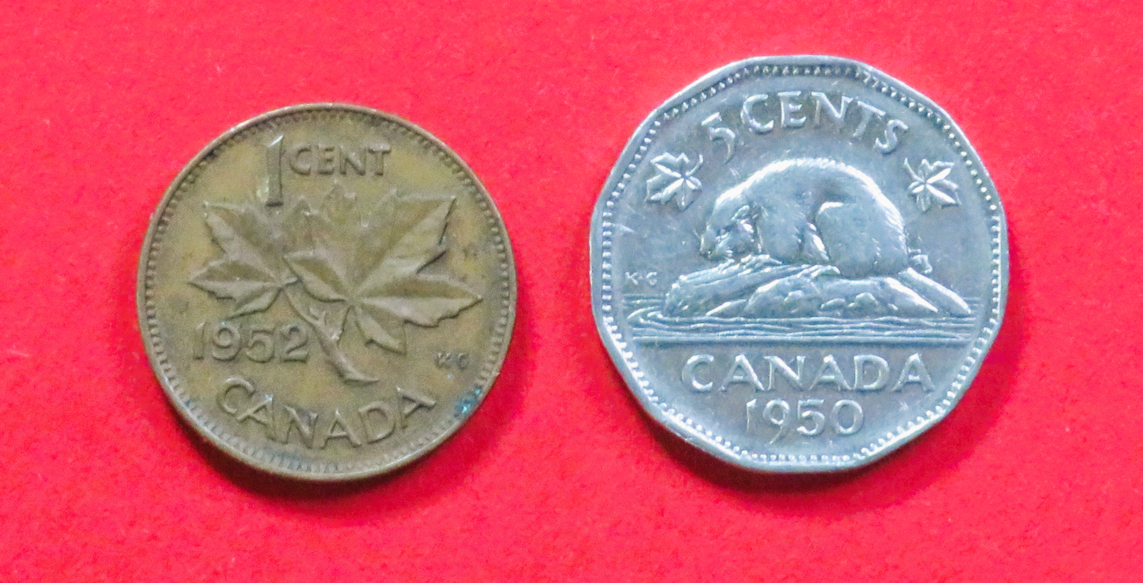 Canada:  1/5 Cents, 1948-1952, circulated (used / vf), George VI., # 40/41