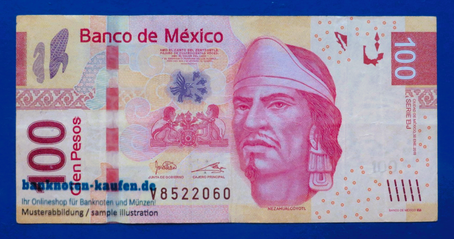 Mexiko, 100 Pesos, 2019, gebraucht (USED / VF), P-124
