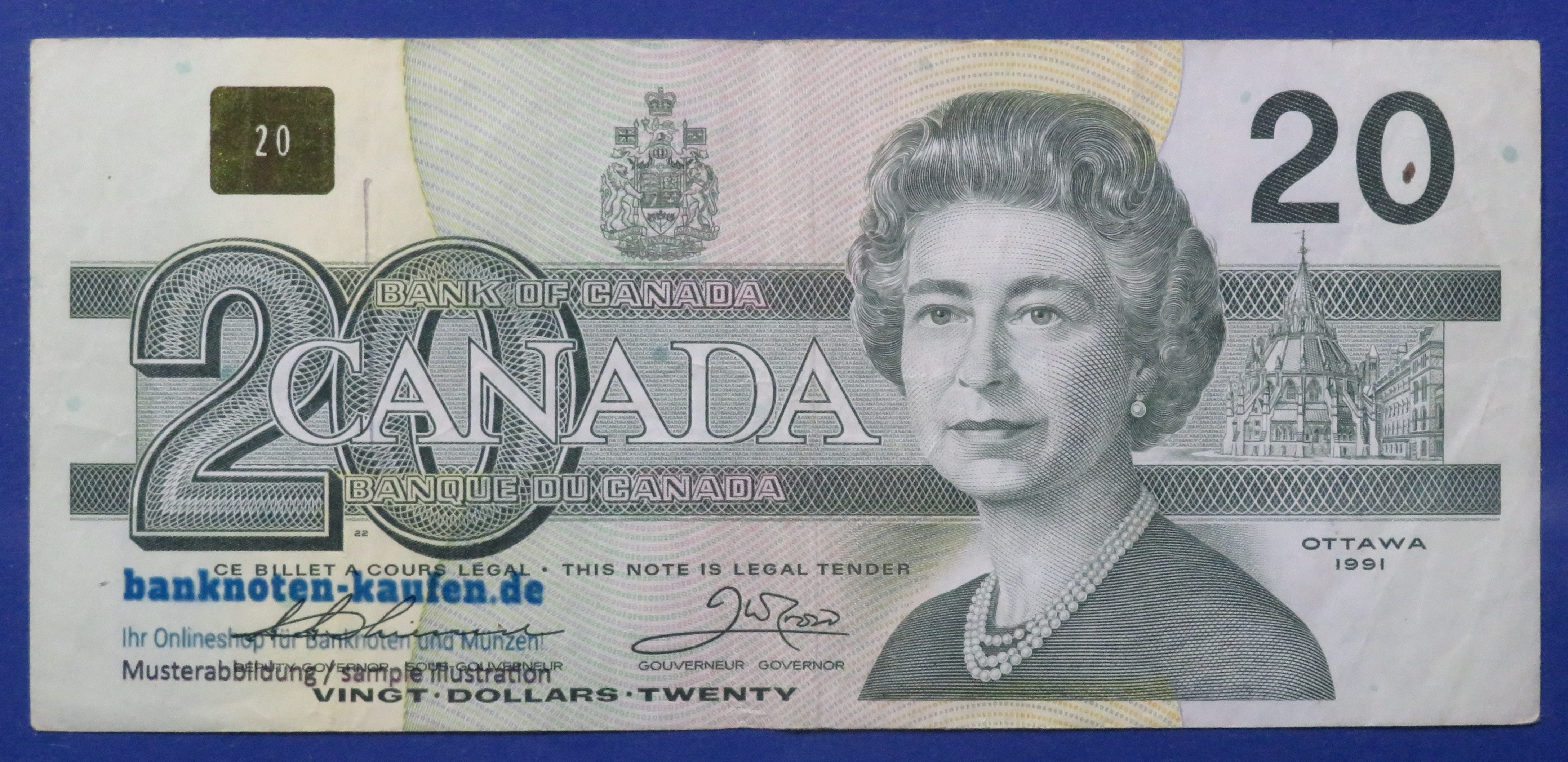 Canada, 20 Dollars, 1991, circulated (USED / VF), P-97a