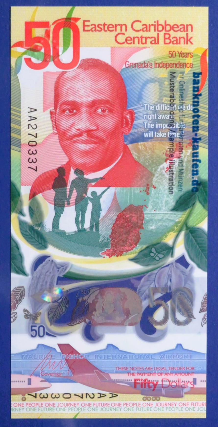 Eastern Caribbean States, 50 Dollars, 2024ND, uncirculated (UNC), Polymer, Commemorative issue