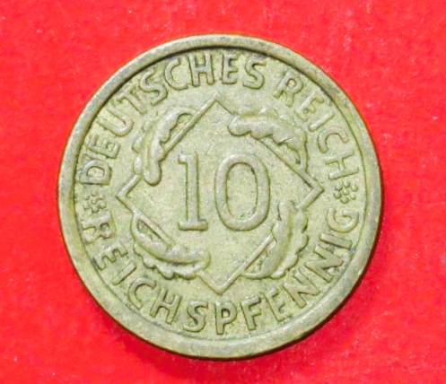Deutsches Reich: 10 Reichspfennig, 1931 (G), gebraucht (used / ss), # 40