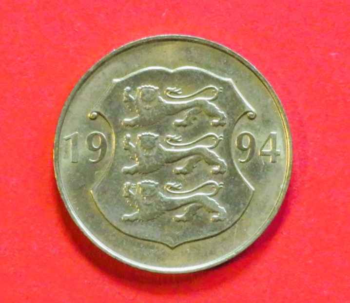Estland:  5 Krooni, 1994, gebraucht (used / vz), Gedenkausgabe, # 31