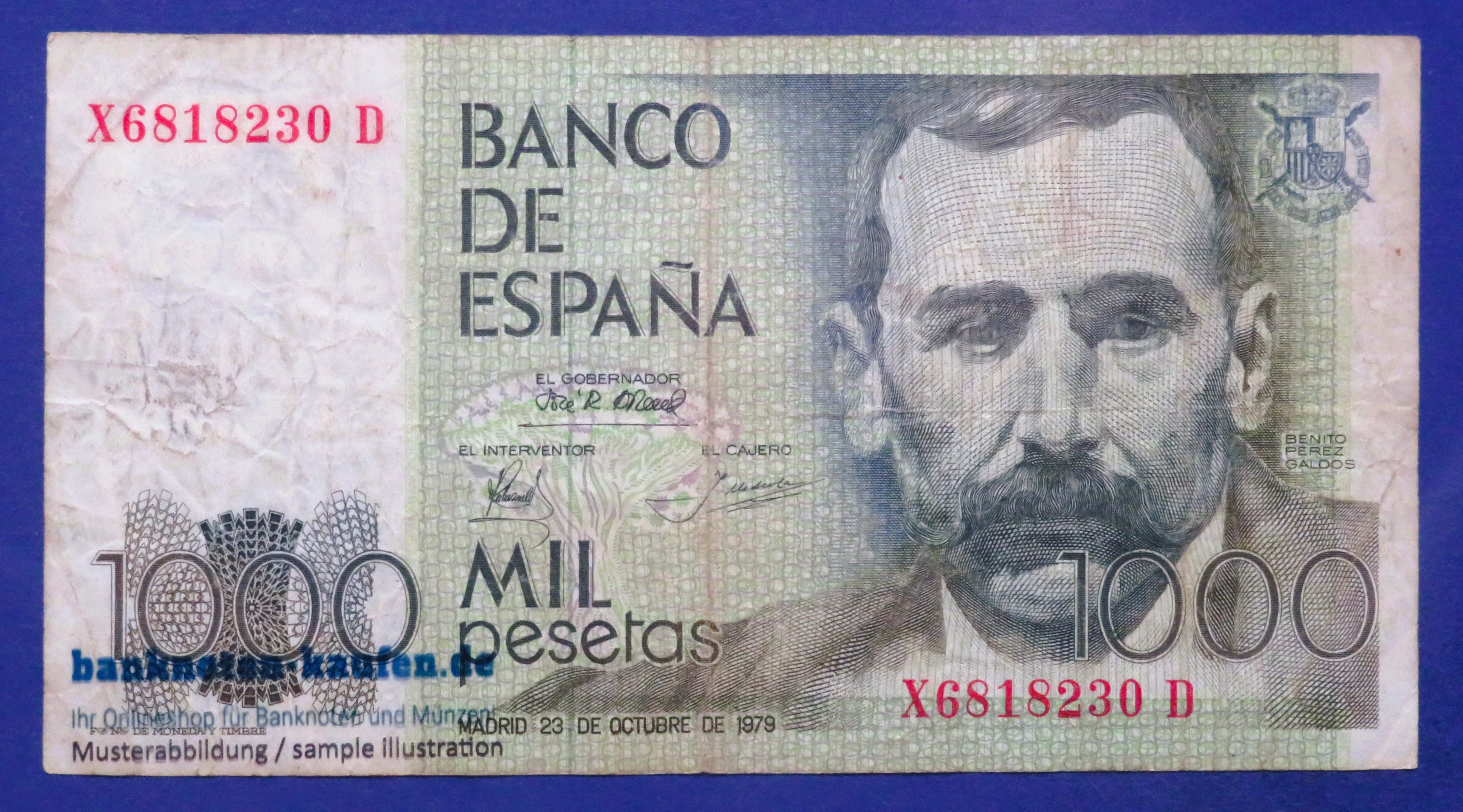 Spain - 1,000 Pesetas, 1979, circulated (USED / F), P-158