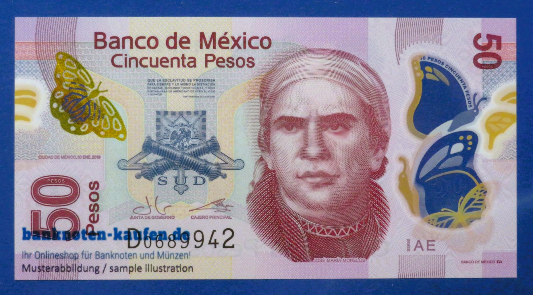 Mexico, 50 Pesos, 2019, uncirculated (UNC), Polymer, P-123A