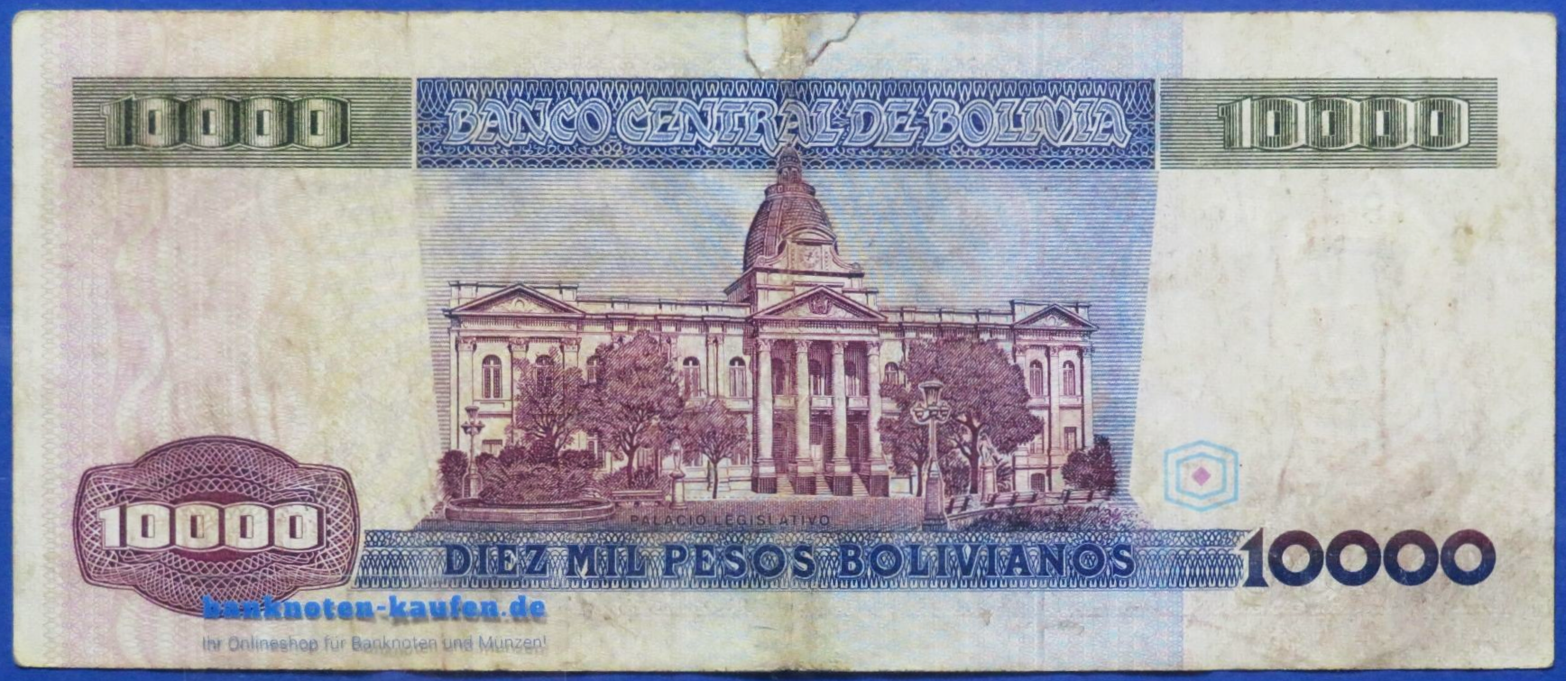 Bolivien, 10.000 Pesos Bolivianos, D. 1984, gebraucht (USED / VG), P-169