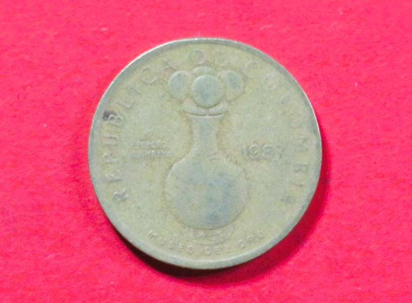 Kolumbien:  20 Pesos, 1982-1989, gebraucht (used / ss), # 98