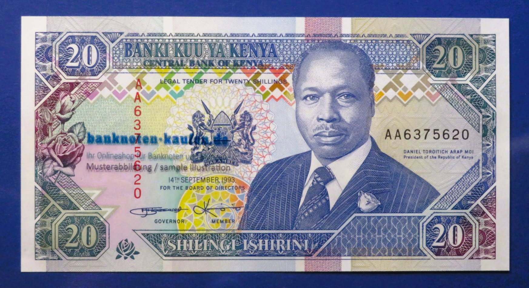 Kenia, 20 Shillings, 1993, kassenfrisch (UNC), P-31a