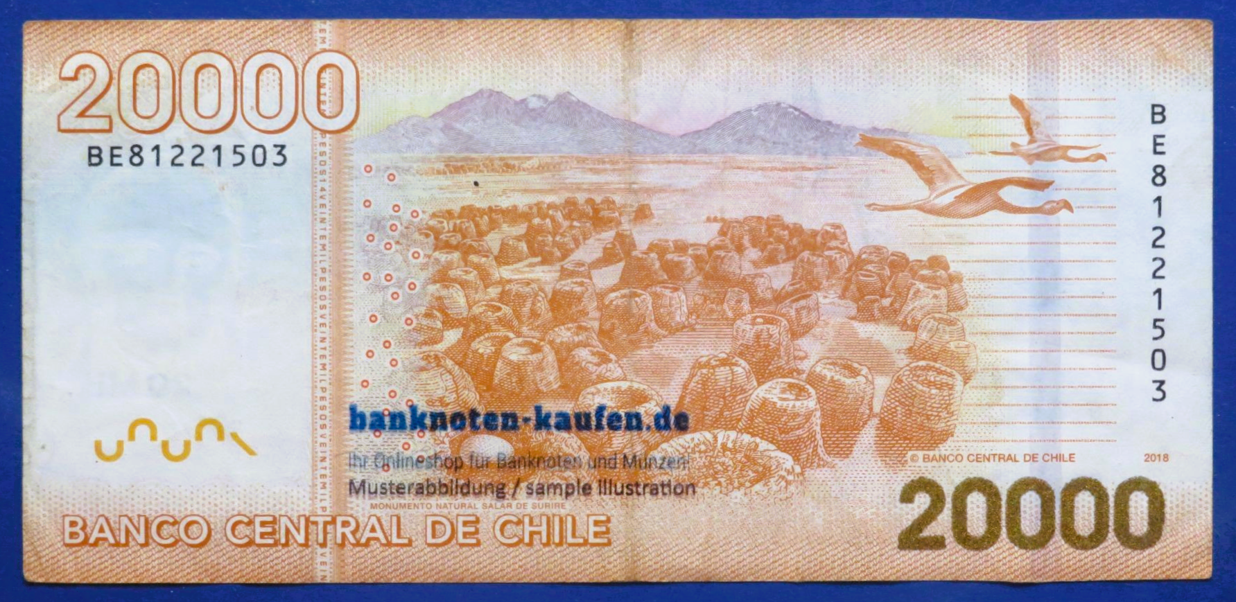 Chile - 20,000 Pesos, 2018, circulated (USED / VF), P-165i