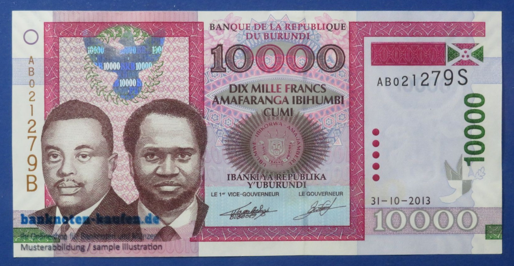 Burundi - 10,000 Francs, 2013, uncirculated (UNC), P-49b 