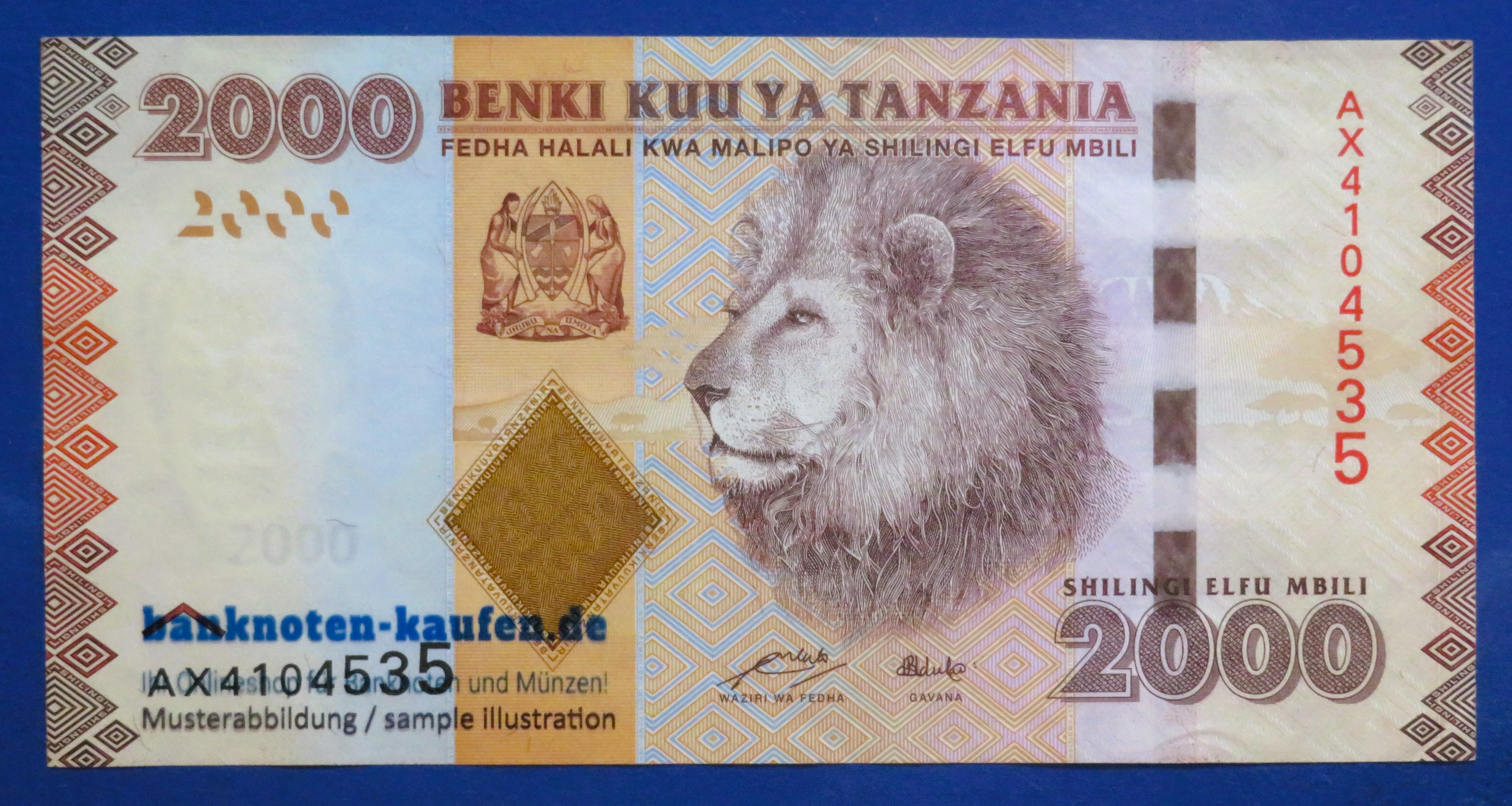 Tanzania - 2,000 Shillings, 2011ND, circulated (USED / XF), P-42a