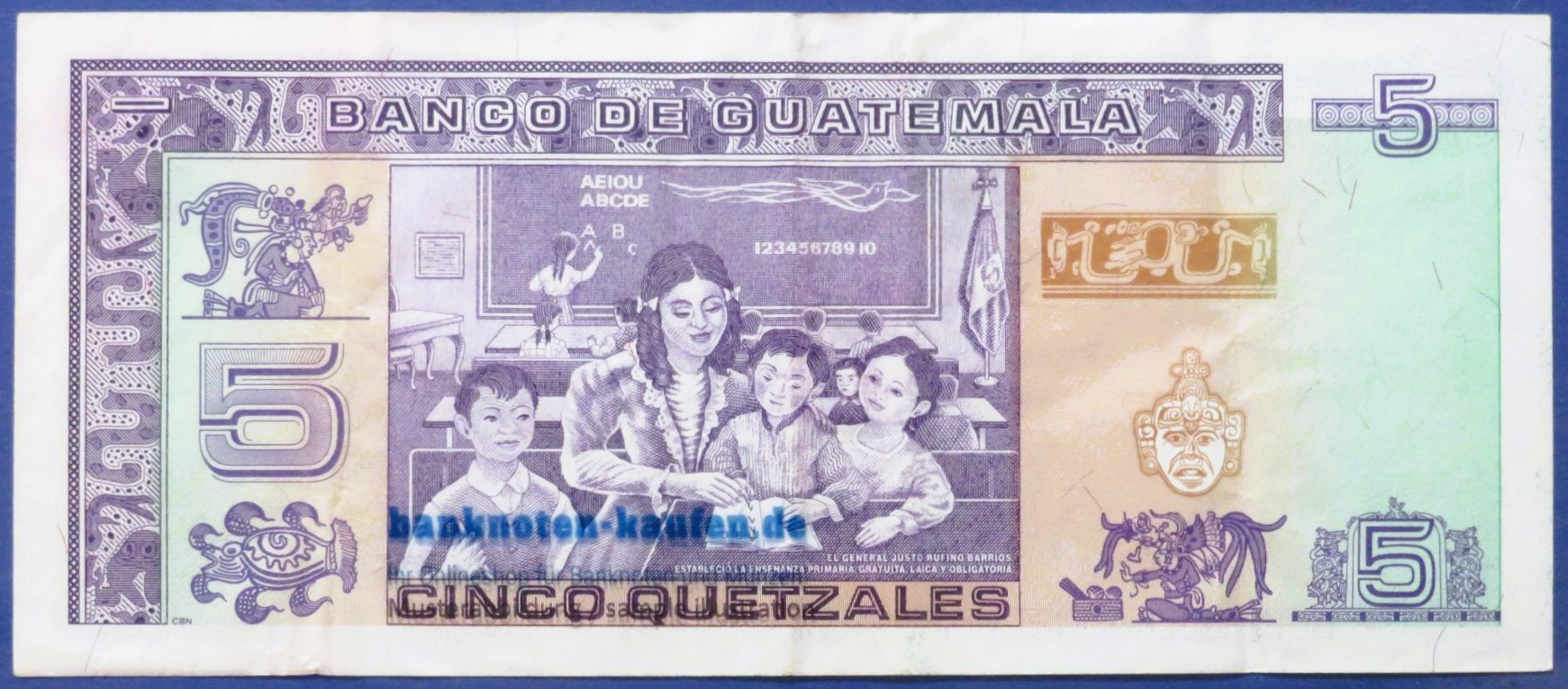 Guatemala, 5 Quetzales, 1992, gebraucht (USED / VF), P-74c(?)