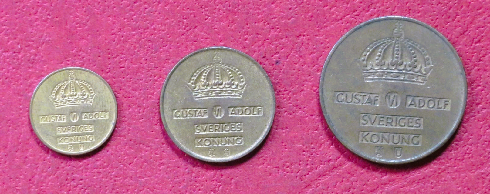 Sweden - Set 3: set 3 coins, 1-5 Öre, 1952-1971, circulated (USED / vf)