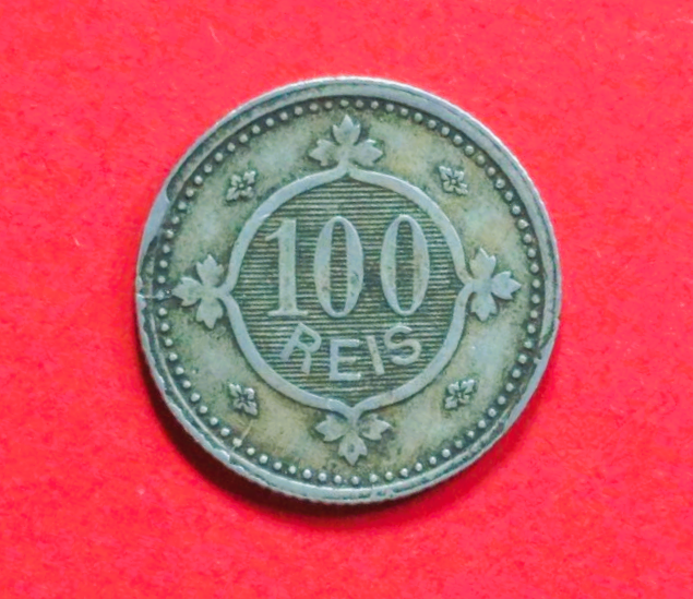 Brasilien: 100 Reis, 1900, gebraucht (used / ss)