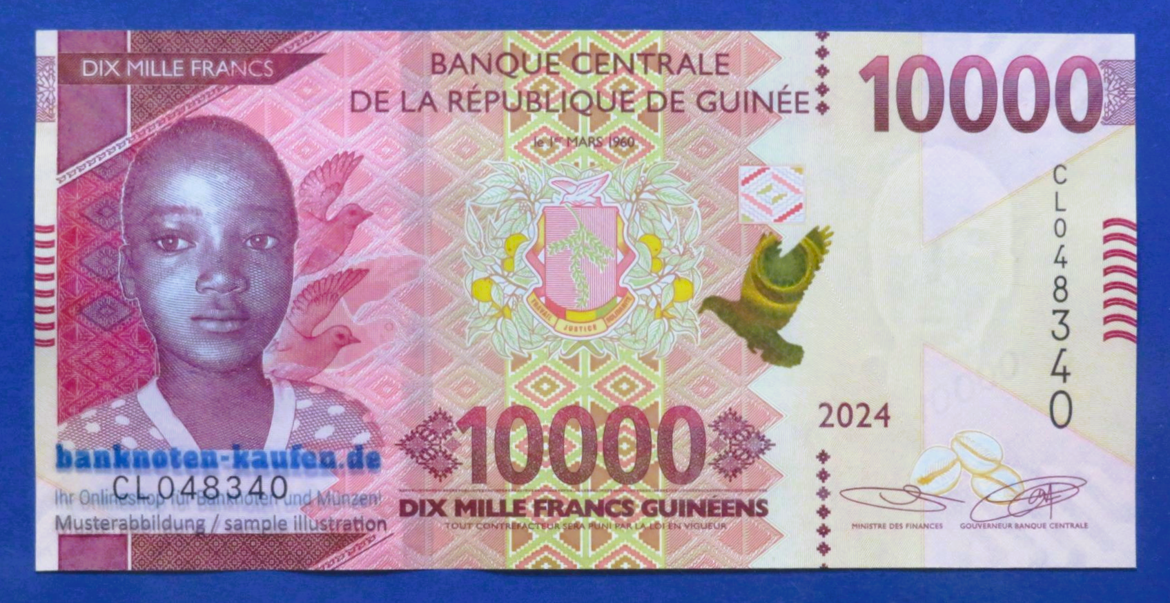 Guinea, 10.000 Francs, 2024, kassenfrisch (UNC), P-49Ad