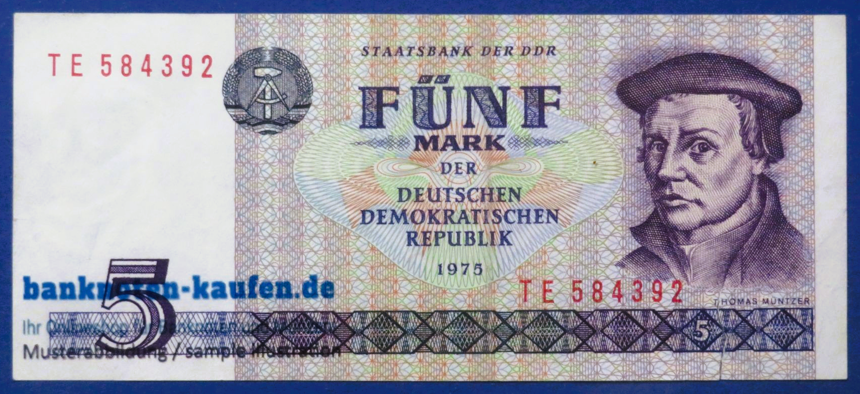 Germany-Democratic Republic (GDR), 5 Mark, 1975, circulated (USED / VG), P-27b