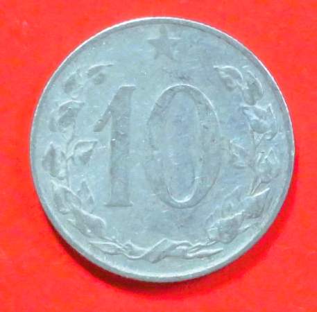 Czechoslovakia:  10 Haleru, 1958, circulated (USED / vf)