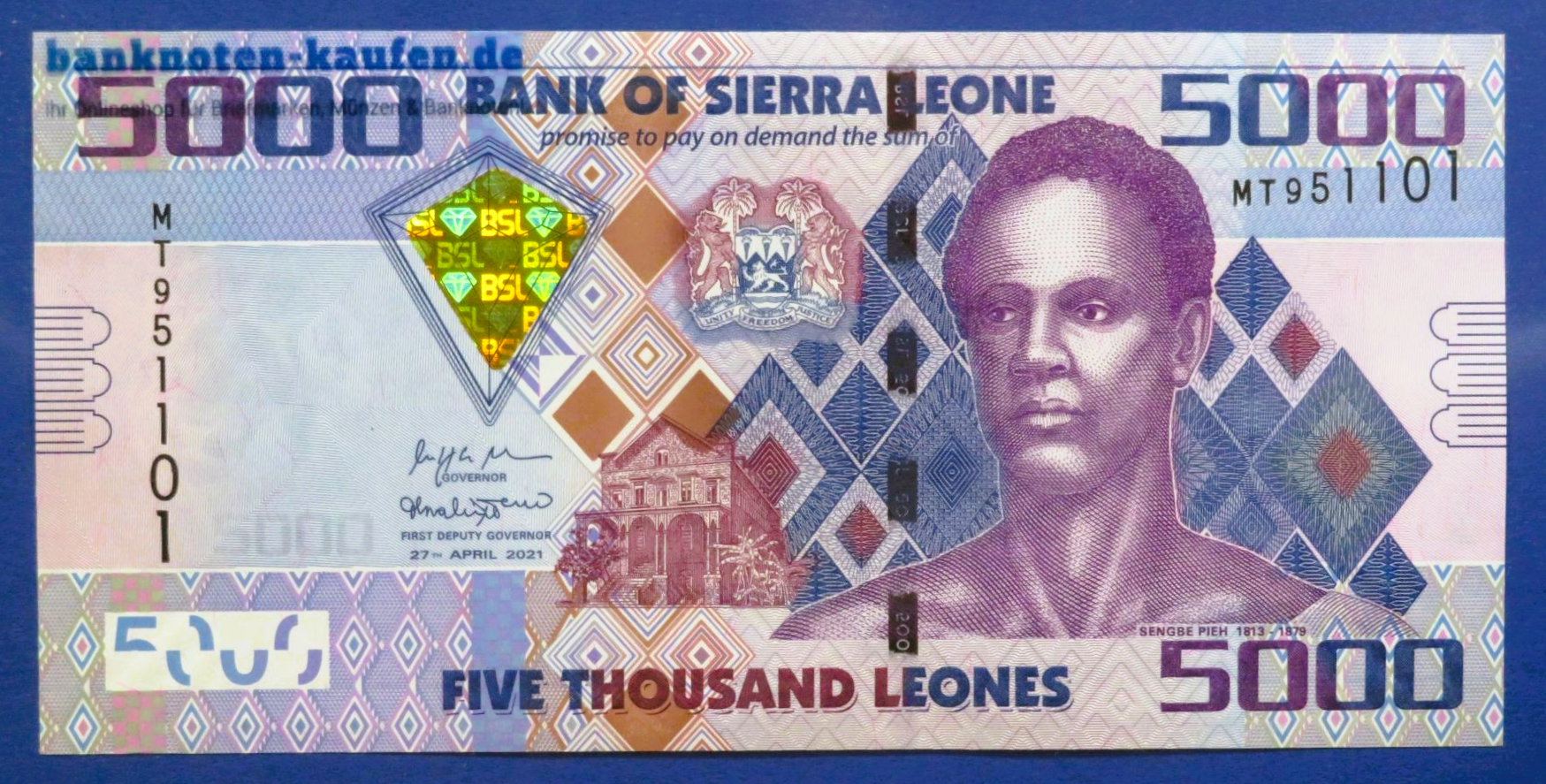 Sierra Leone - 5,000 Leones, 2021, uncirculated (UNC), P-32f