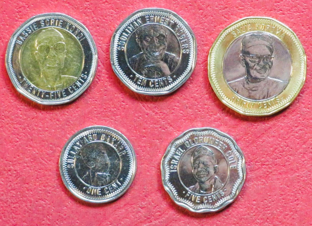 Sierra Leone, Set 5 Münzen, 1-50 Cents, 2022, bankfrisch (UNC)