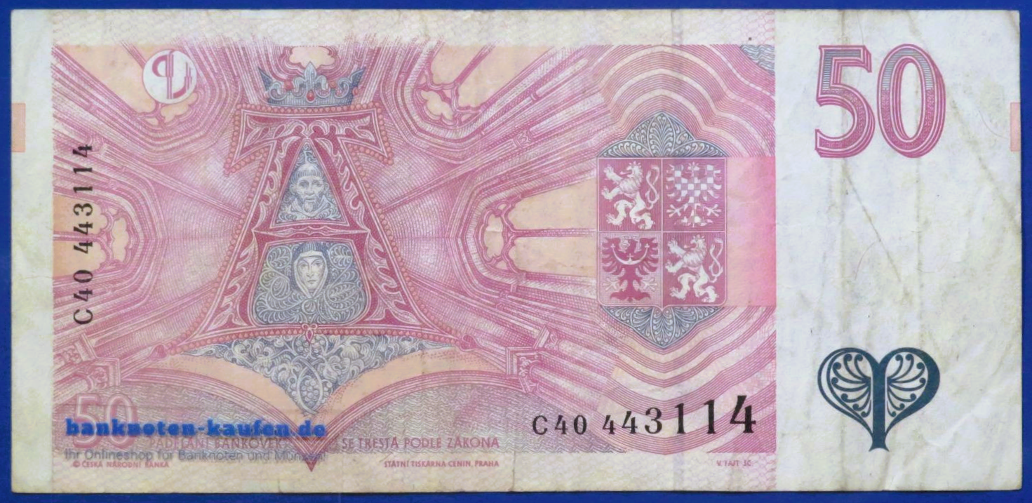 Tschechische Republik, 50 Korun, 1997,  gebraucht (USED / VF-), P-17c