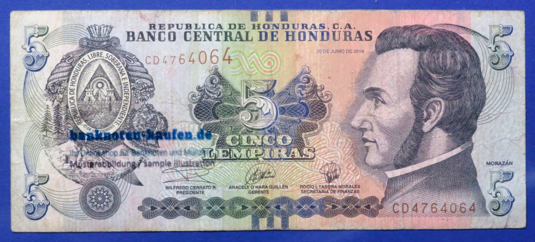 Honduras, 5 Lempiras, 2019, circulated (USED / F)