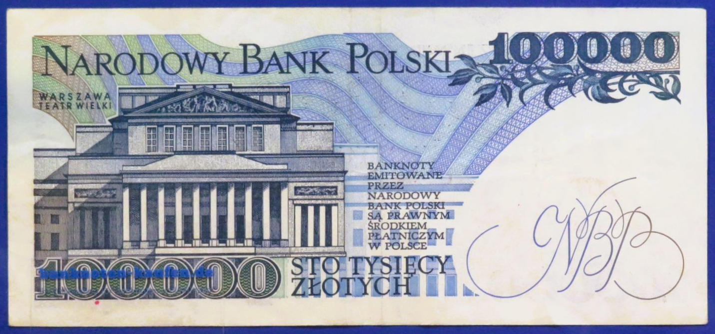 Polen, 100.000 Zloty, 1990, gebraucht (USED / VF), P-154a