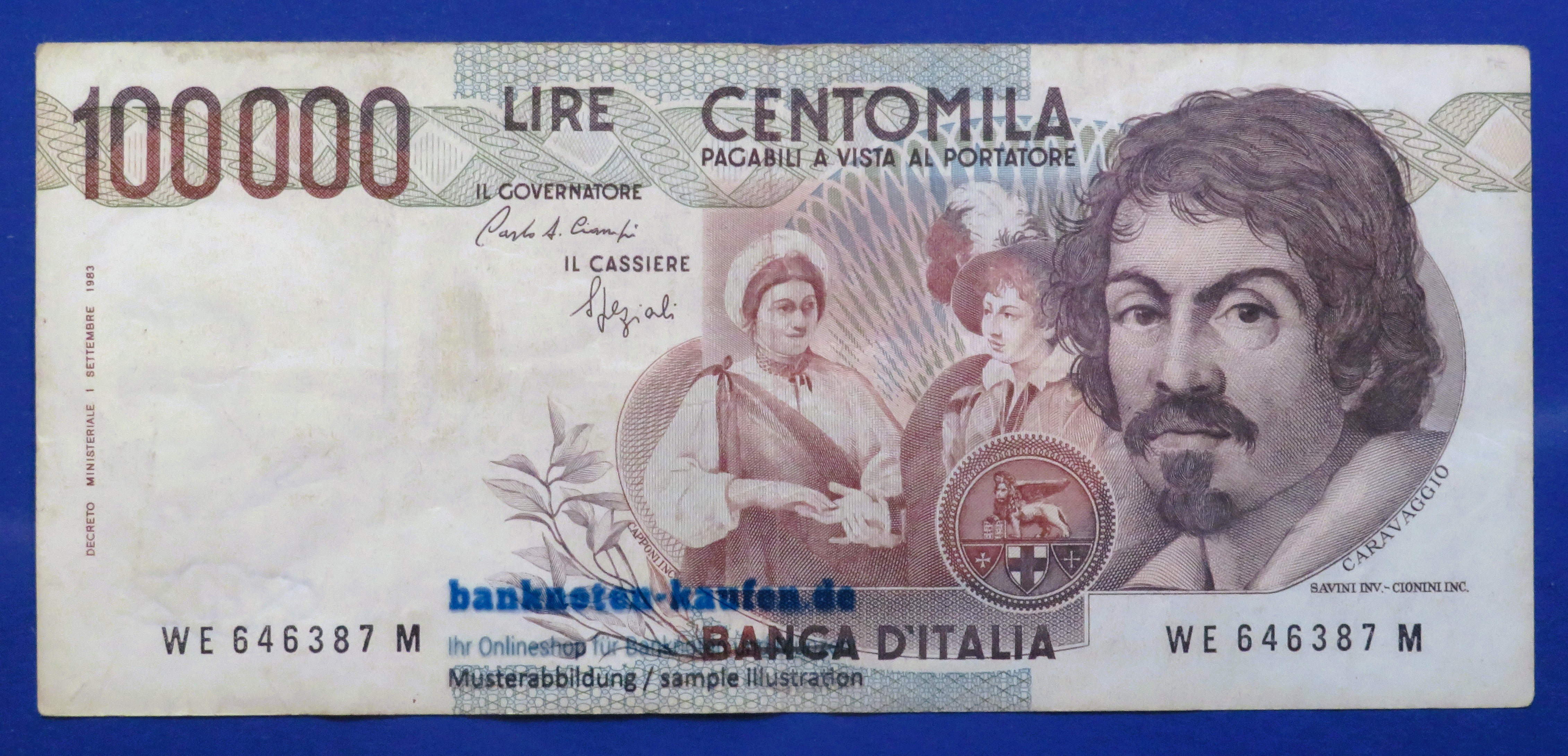 Italy - 100,000 Lire, 1983, circulated (USED / VF), P-110b