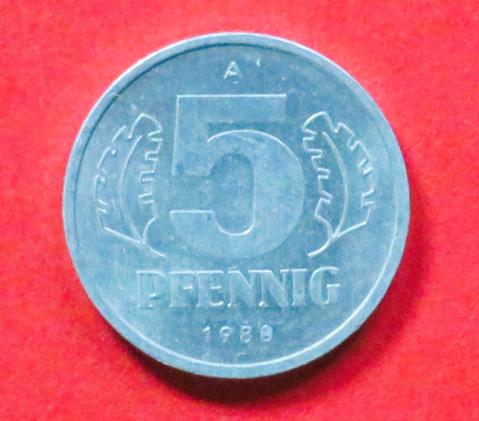 DDR: 5 Pfennig, 1968-1990, gebraucht (used / vz), # 9