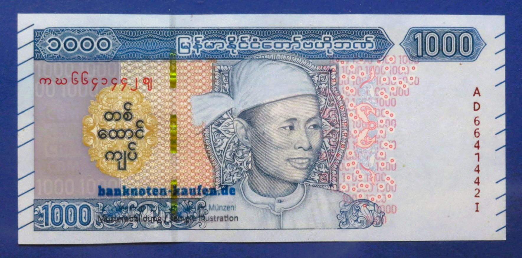Myanmar, 1.000 Kyats, 2019ND, kassenfrisch (UNC), P-86