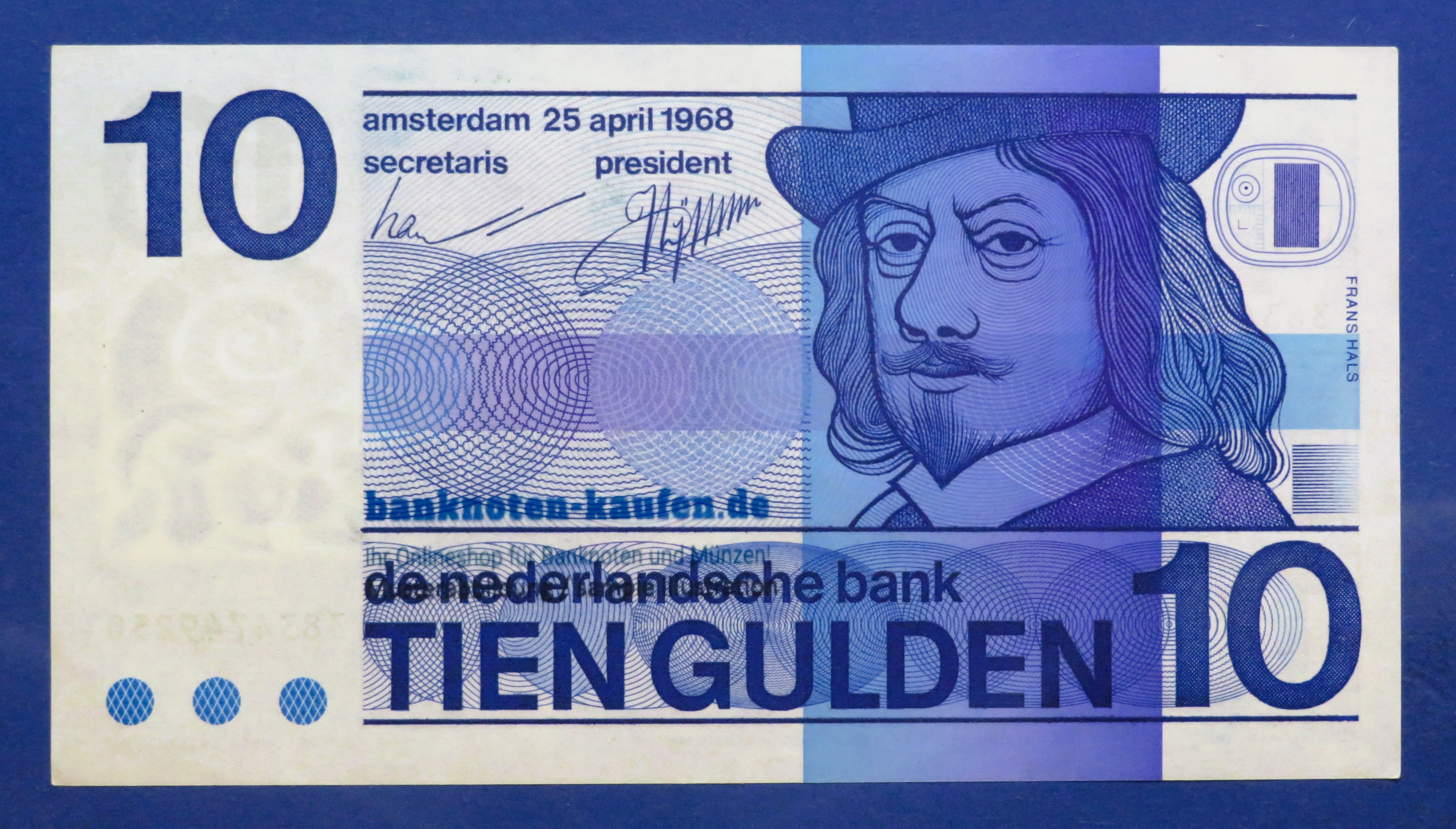 Niederlande, 10 Gulden, 1968, gebraucht (USED / XF), P-91b