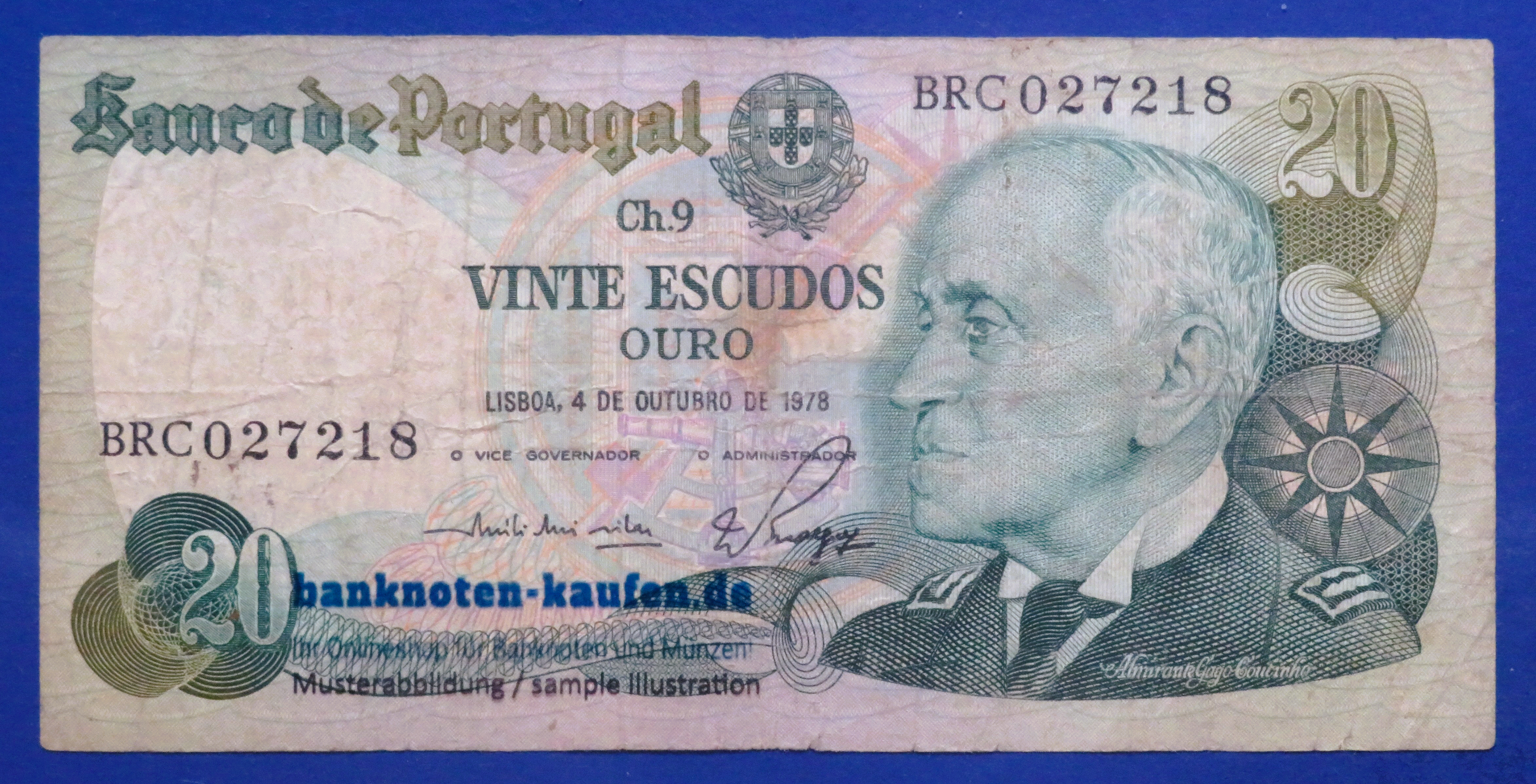 Portugal, 20 Escudos, 1978, gebraucht (USED / F), P-176b