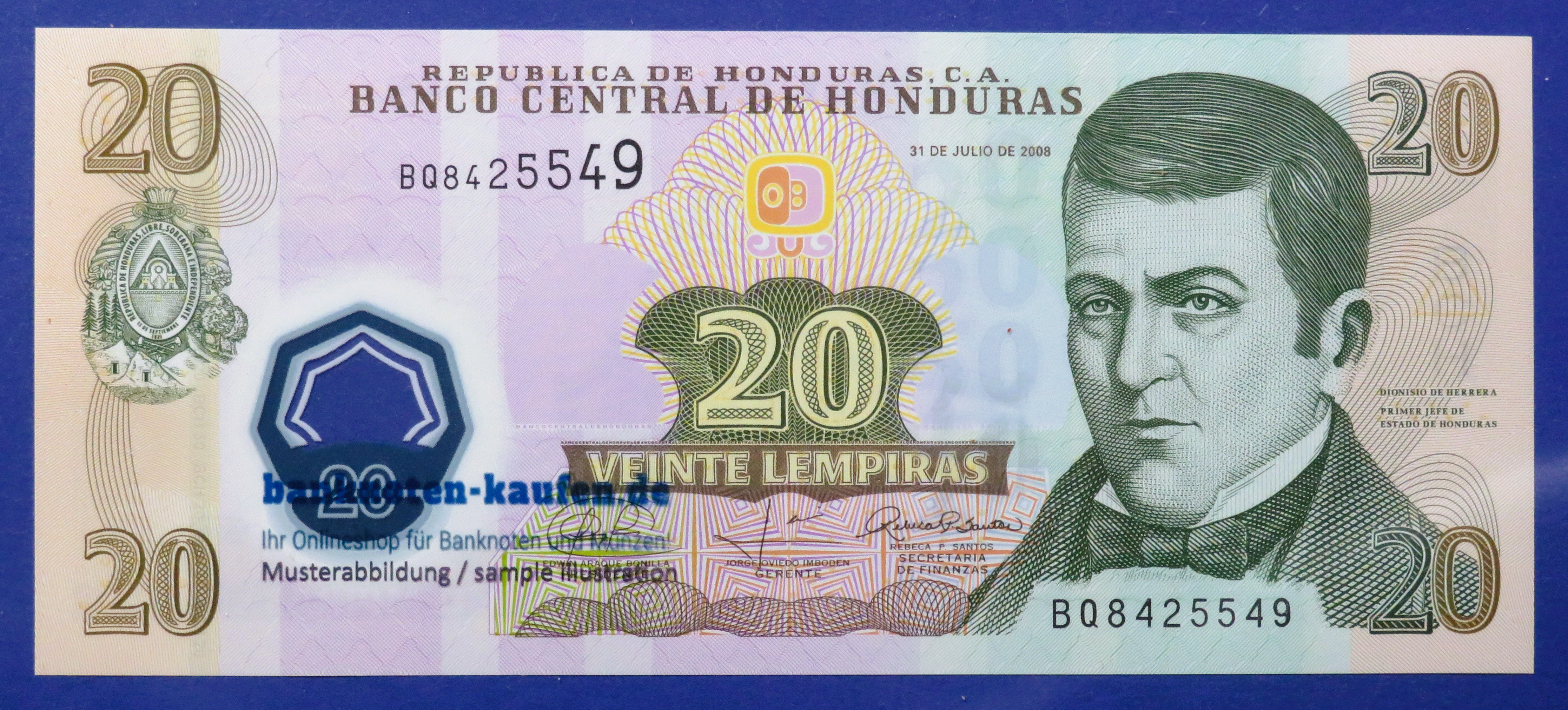 Honduras, 20 Lempiras, 2008, uncirculated (UNC), Polymer, P-95