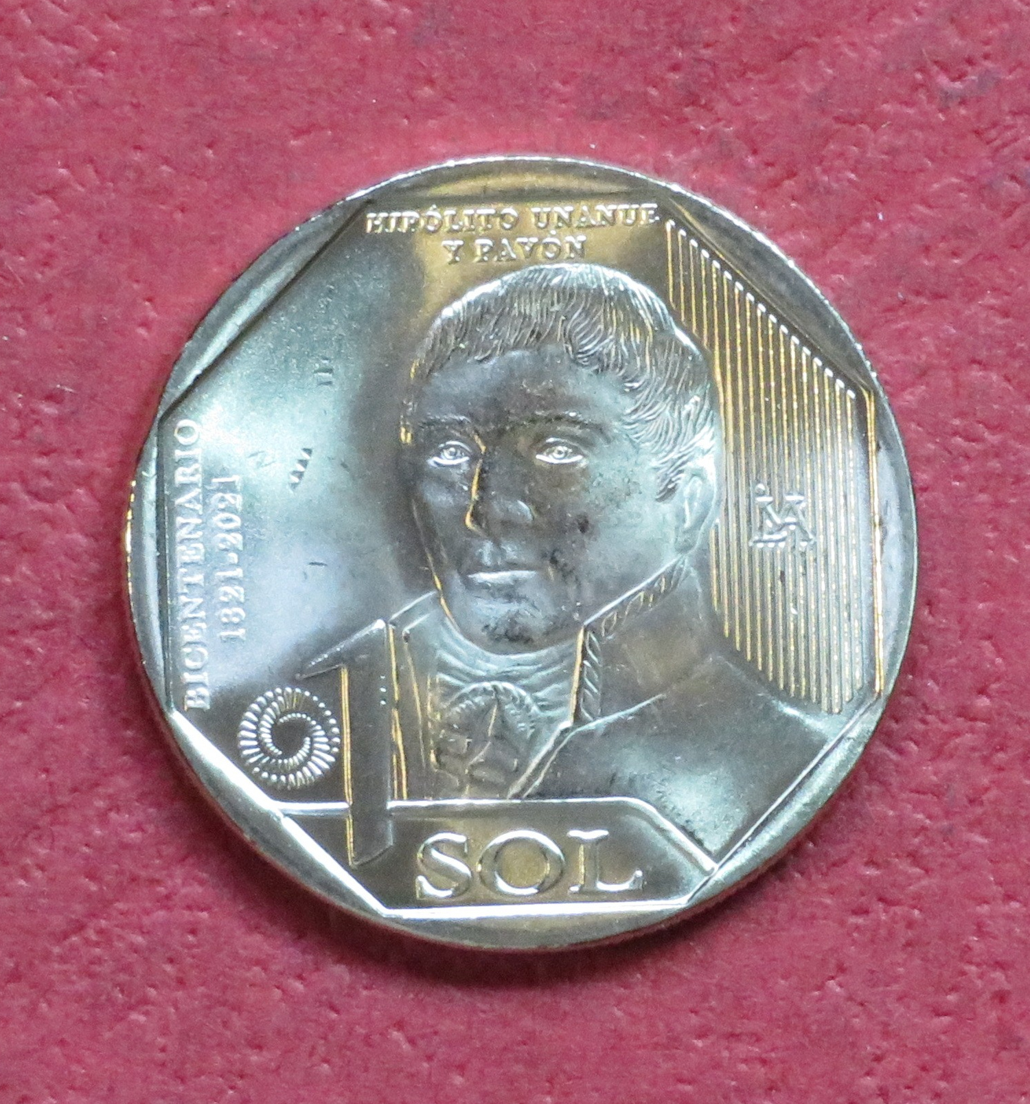 Peru, commemorative coin, 1 Sol, 2021, uncirculated (UNC), "H. Unanue y Pavon"