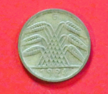 Deutsches Reich: 5 Rentenpfennig, 1923-1925, gebraucht (used / s-ss), # 31