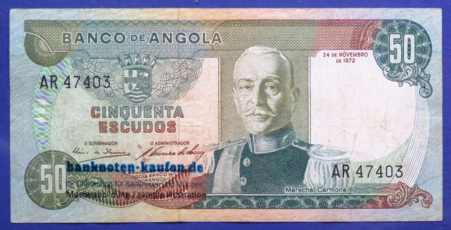 Angola, 50 Escudos, 1972, gebraucht (USED / F), P-100
