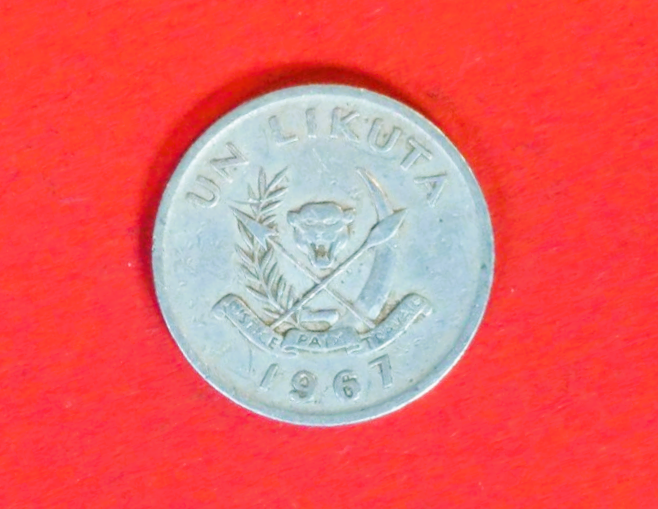 Kongo:  1 Likuta, 1967, gebraucht (used / ss), # 41