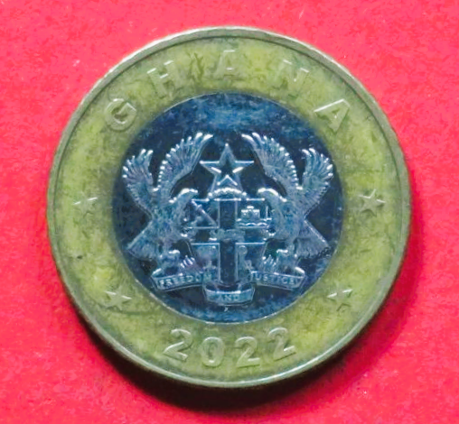Ghana: 1 Cedi, 2022, gebraucht (used / ss)