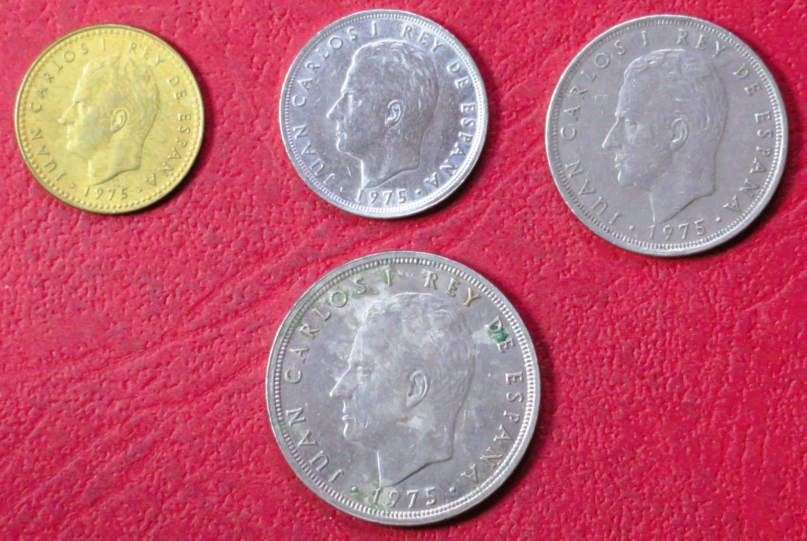 Spanien - Set 4:  4 Münzen, 1-50 Pesetas, 1975, gebraucht (USED / ss)