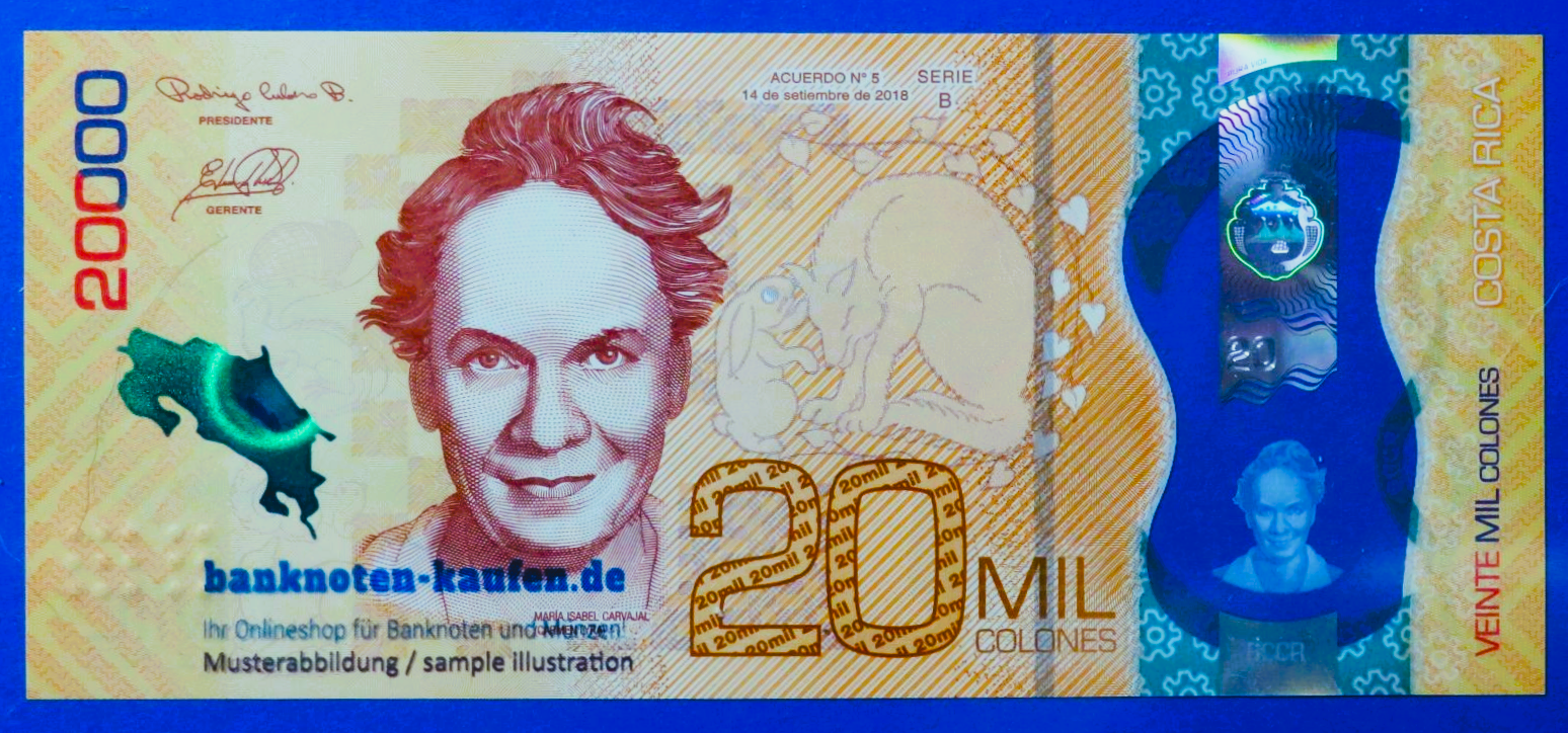 Costa Rica, 20.000 Colones, 2018, kassenfrisch (UNC), Polymer, P-284