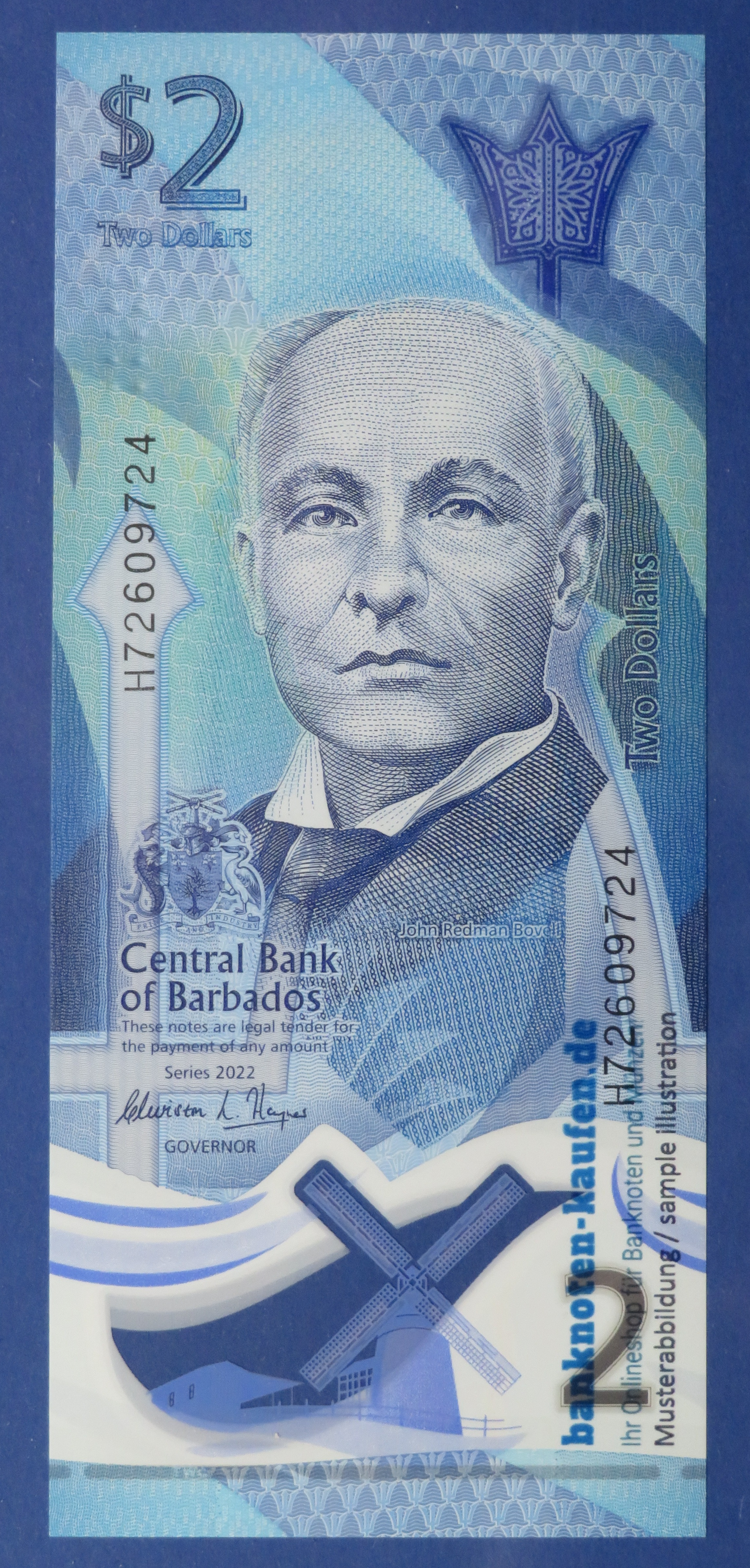 Barbados, 2 Dollars, 2022, uncirculated (UNC), Polymer