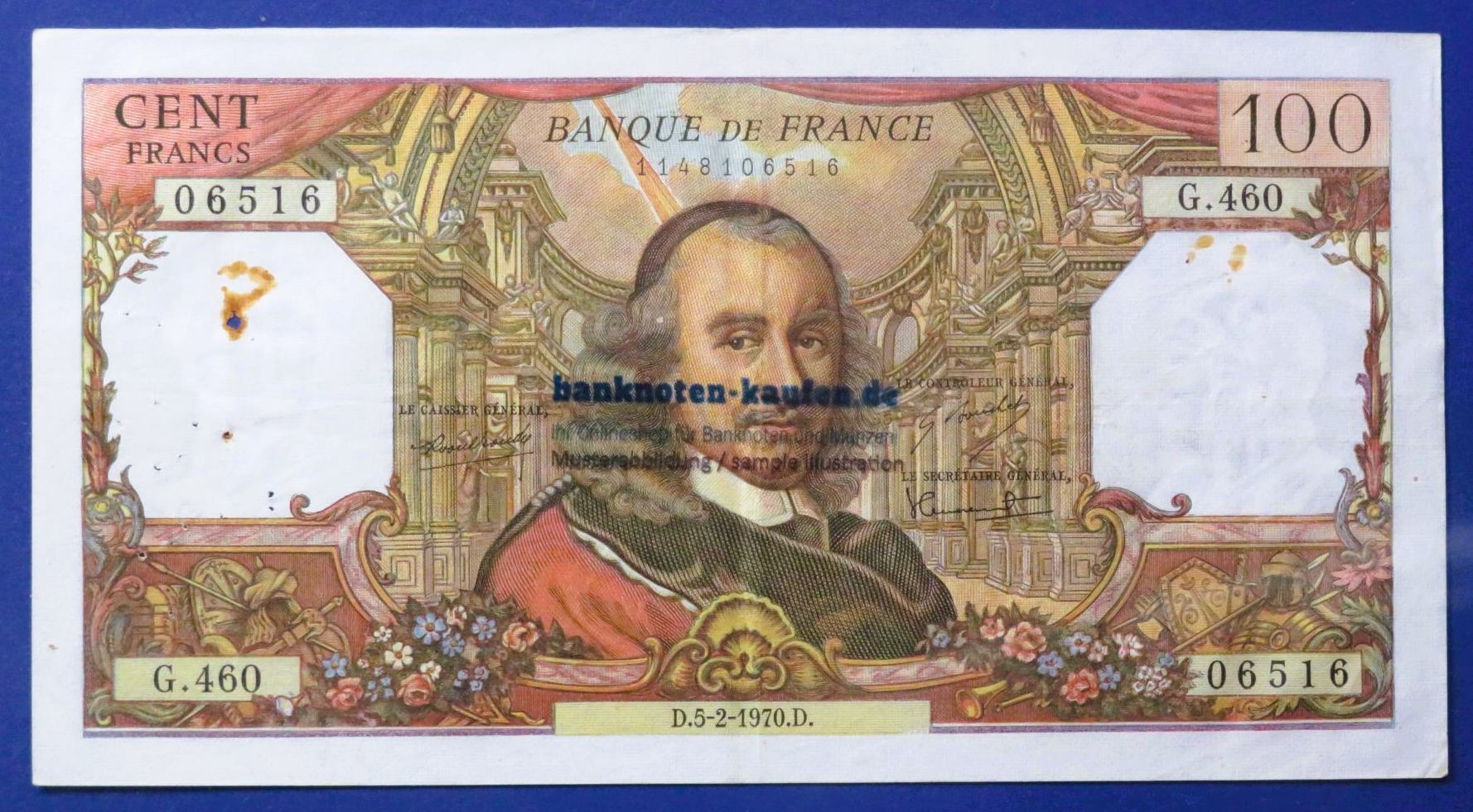 France, 100 Francs, 1970, circulated (USED / F), P-149c