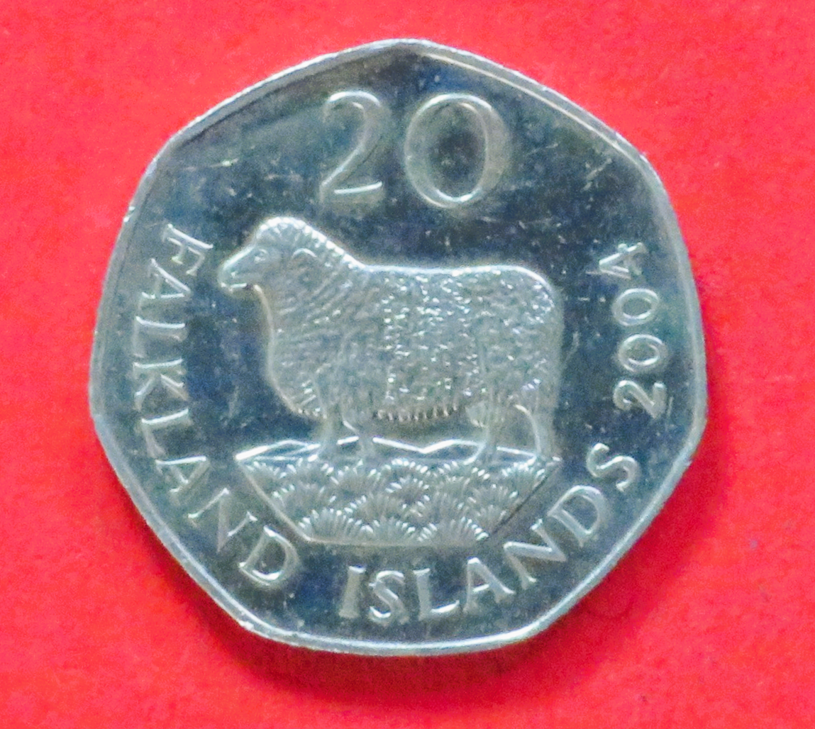 Falkland Inseln: 20 Pence, 2004, gebraucht (used / ss), # 118