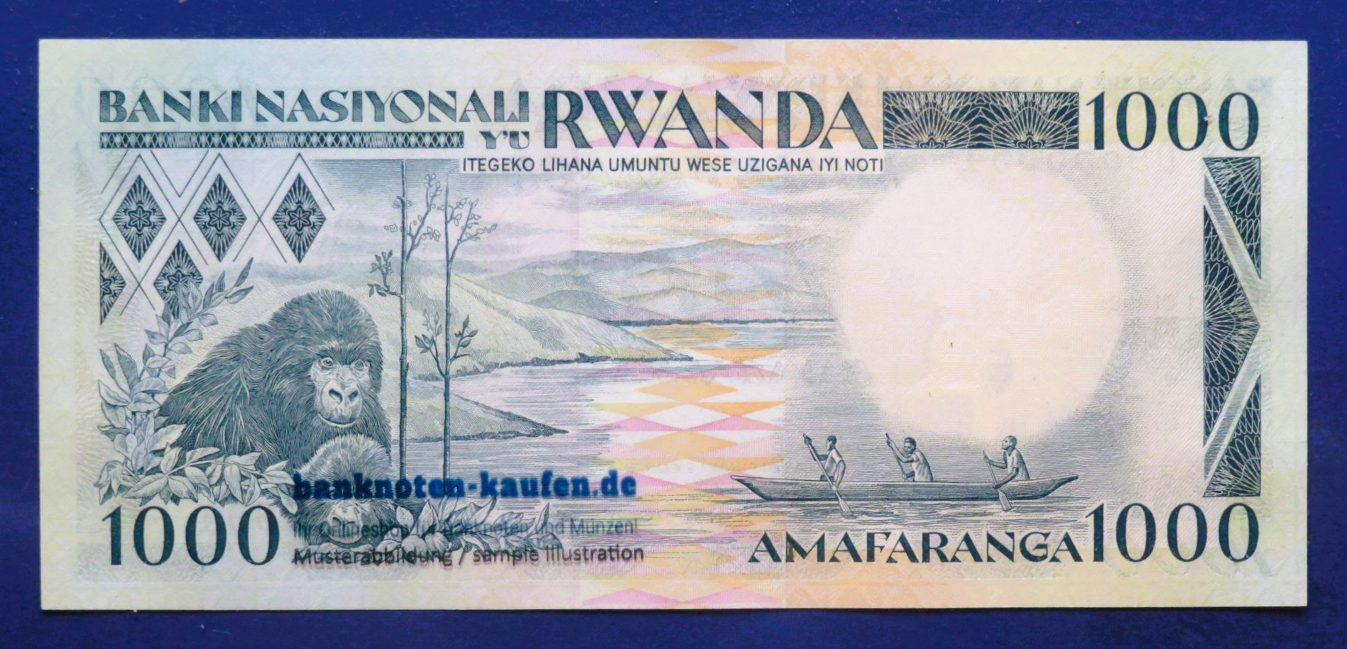 Rwanda - 1,000 Francs, 1988, uncirculated (UNC), P-21