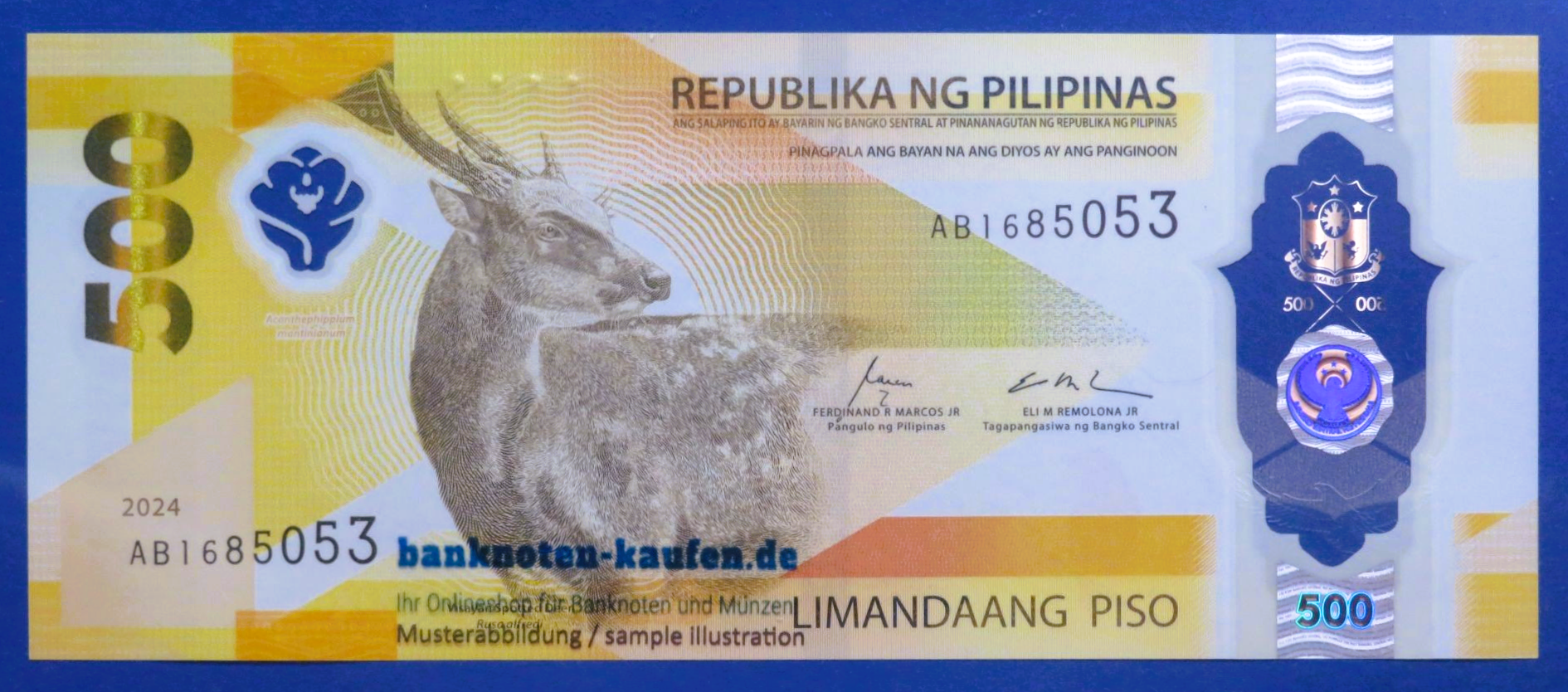 Philippinen, 500 Piso, 2024, kassenfrisch (UNC), Polymer, P-240a