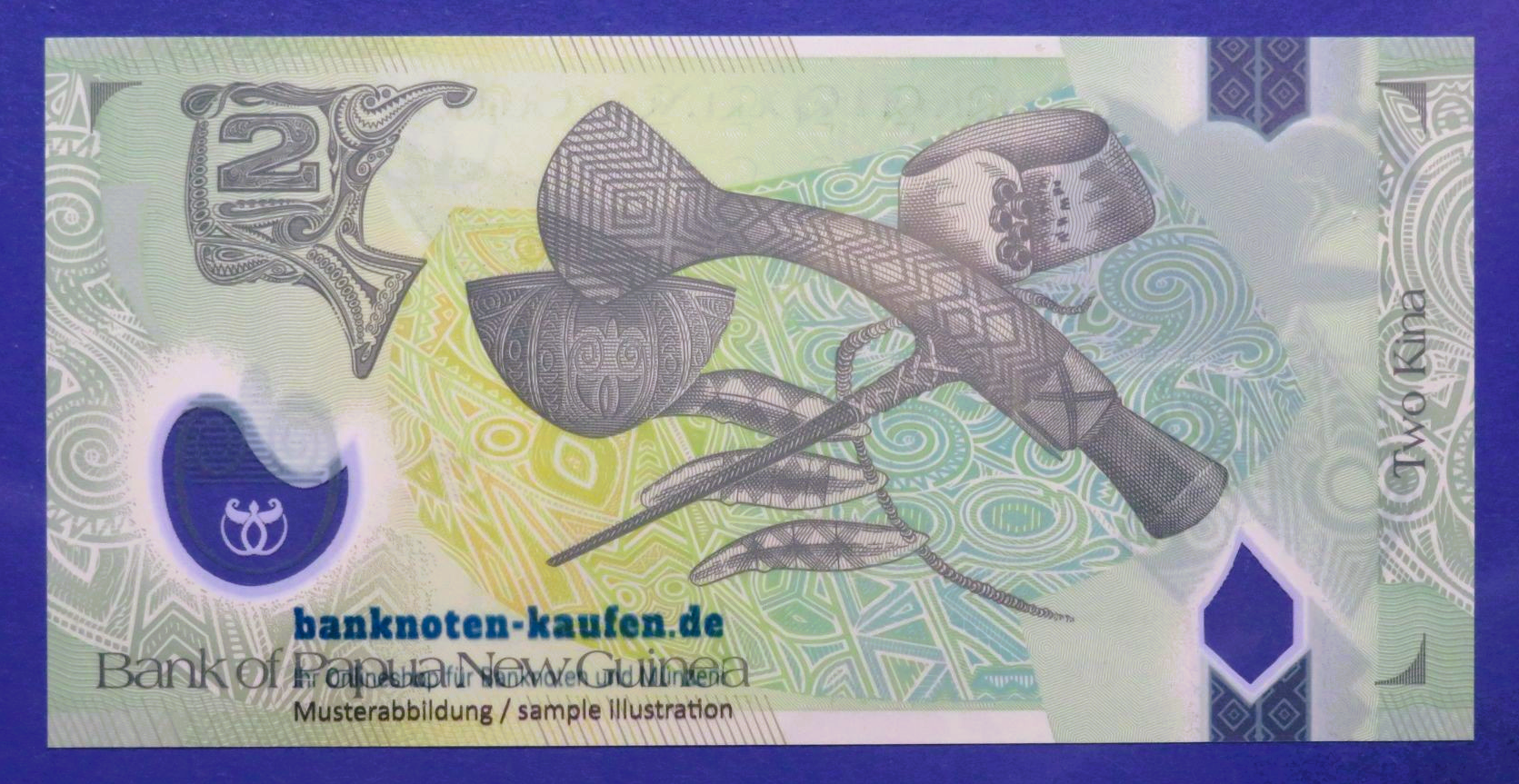Papua Neuguinea, 2 Kina, 2008, kassenfrisch (UNC), Polymer, Gedenkausgabe, P-35