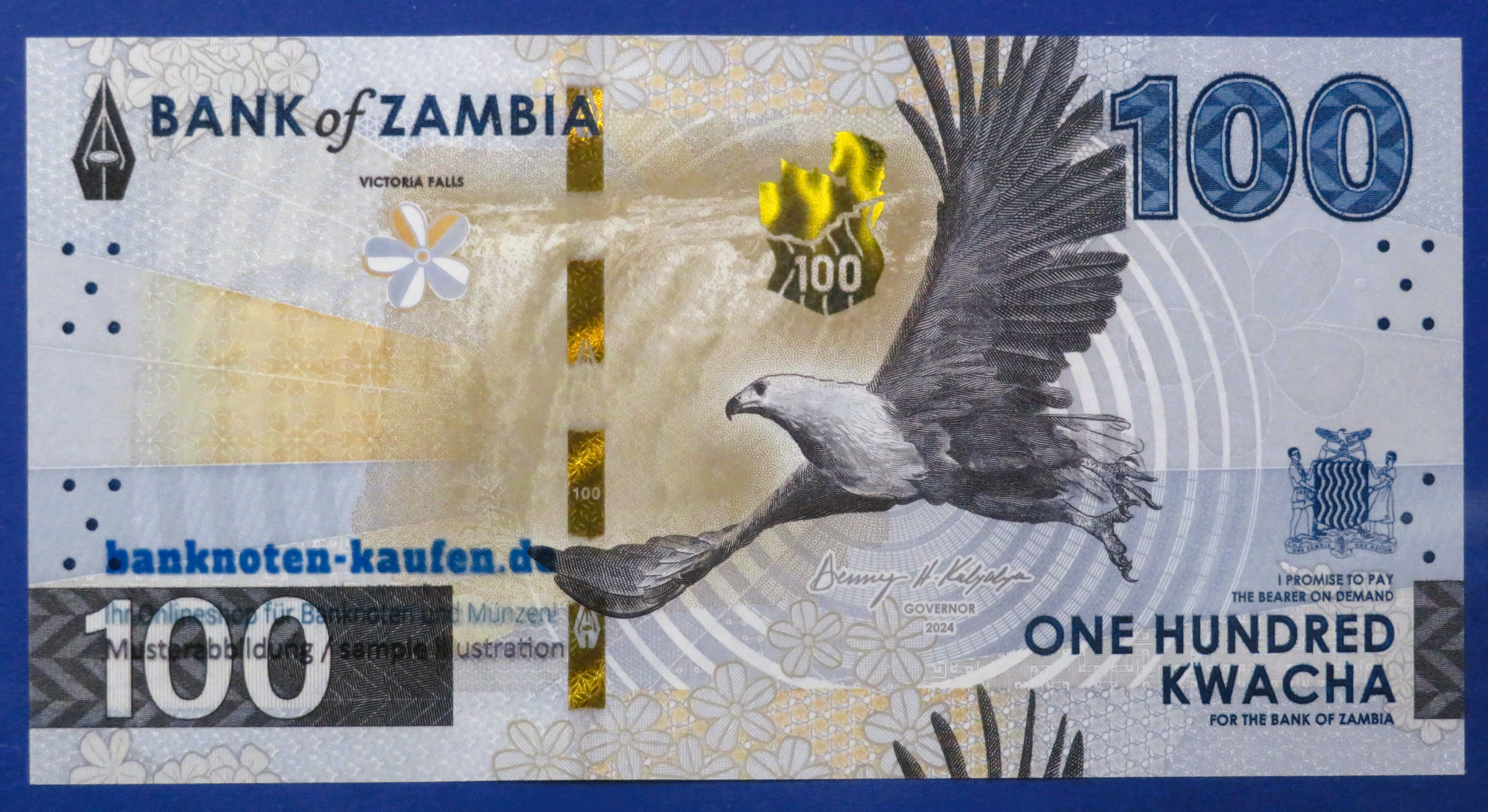 Sambia, 100 Kwacha, 2024, kassenfrisch (UNC), P-65